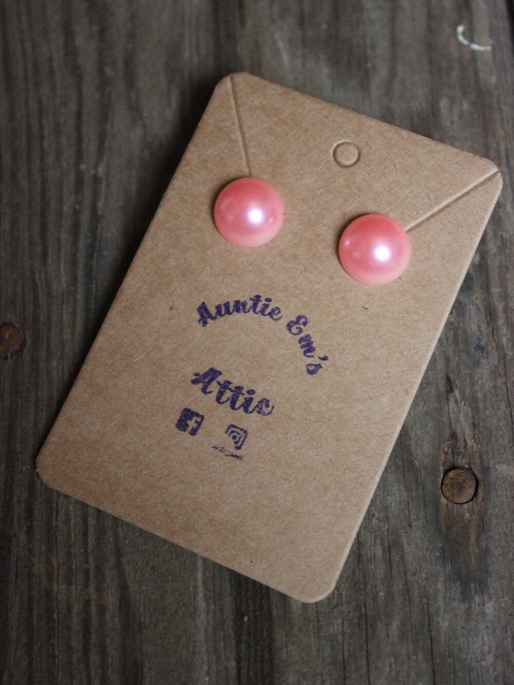 Plastic pearl earrings